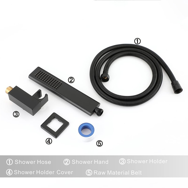 Asyas Square Solid Brass Hand Held Shower Head With Adjustable