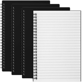 Weekgrat Weekgrat 4 Pcs Stone Paper Waterproof Notebook Spiral A5 5.8 x 8.3' Weatherproof Stone Paper All Weather Notebook Journal Note Taking College Ruled for Aesthetic Office Outdoor