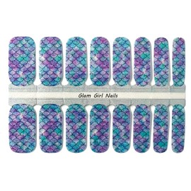 Glam Girl Nails Mermaid Shimmer Glitter Nail Polish Strips / Nail Polish Wraps