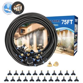 Misters for Outside Patio,Outdoor Water Misting Cooling System,75FT|23M.Backyard Mist Kit for Garden,Greenhouse,Fan,Deck,Umbrella,Canopy,Pool,Porch.Trampoline Sprinkler Park,BBQ Party Accessories