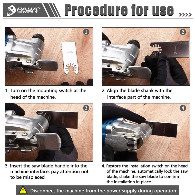 PAYA Oscillating Saw Blades Rectangular Flat Scraper Multitool Saw Blades