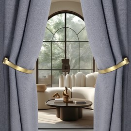 Mayrhyme Curtain Holdbacks 2Pcs,Brass Barrel Zinc Alloy Curtain Tiebacks,Wall Mounted Curtain Holders for Drapes.