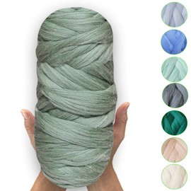 MeriWoolArt® 100% XXL Merino Wool - 19 Micron Soft, Thick Wool - Felting Wool for Dry Felting, Wet Felting - DIY Blanket, Baby Wool, Arm Knitting - Fluffy Wool for Knitting & Crochet