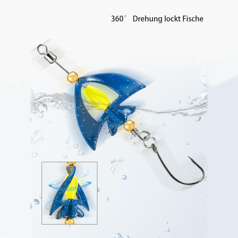 5 pcs 360° Drehung Zum Anlocken Von Fischen, Alriedy Forellenköder