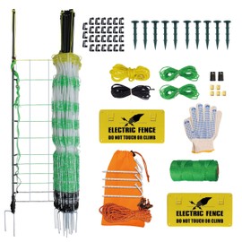 PK1 Premium Electric Semi-Rigid Fence Netting 35.4"H x 65.6'L, Pre-Assembled Posts Raised to 47.2"H, Can Add Additional Polywire to Ensure Safety for Backyards,Homesteads,Gardens,Farms,and Ranches