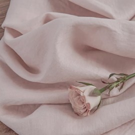 Simple&Opulence 100% Linen Fabric, Solid Colour Linen Material for Dressmaking, Bag, Home Decor, Tablecloths, Curtain - 140cm Wide(Light Pink,1mx1.4m)