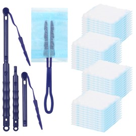 FIHODONE 40 PCS Flash Dust Magnet,Flash Duster with 2 Kind Handle and Extendable Pole,Fluffy Duster Disposable,Fluffy Dusters Refills,Flash Dust Magnet Refill for Cleaning