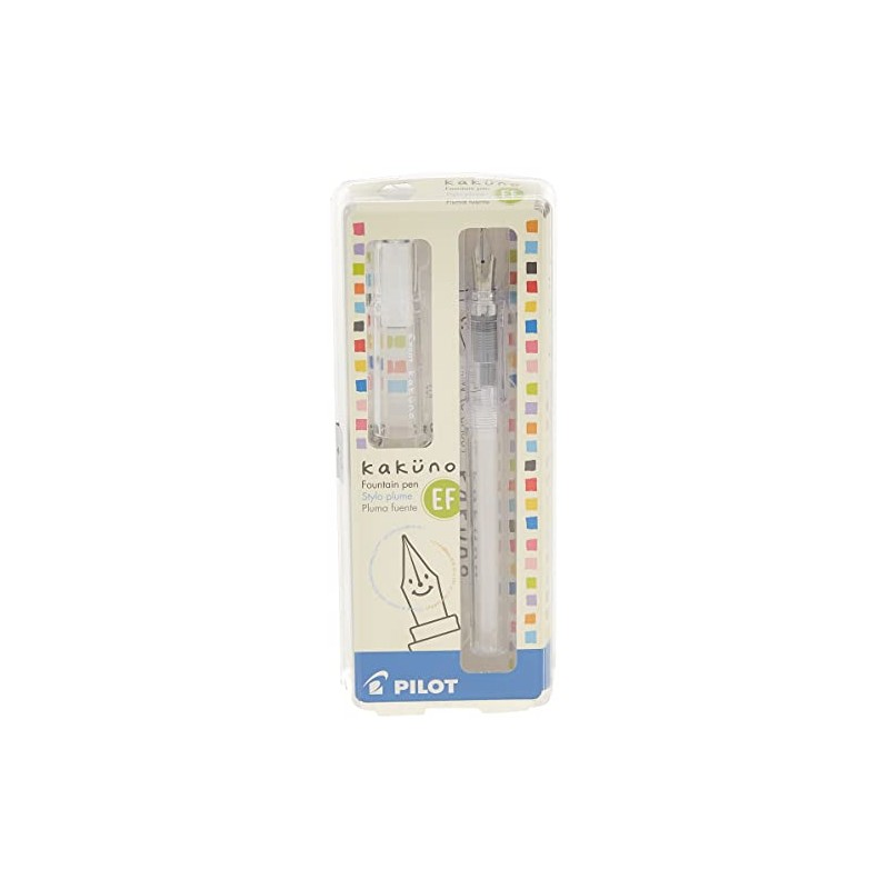PILOT Kakuno Fountain Pen, Clear Barrel, Extra Fine Nib (10816)