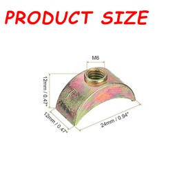 M6 Half Moon Nuts Washers,20pcs Zinc Alloy External Thread Lock Washer, Spacer Connector Hardware Fittings, Bronze