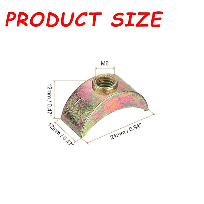 M6 Half Moon Nuts Washers,20pcs Zinc Alloy External Thread Lock