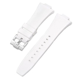 12mm Rubber Band For Tissot PRX Powermatic 80 40mm, Replacement Watch Bands With Buckle For Tissot PRX Series - Multiple Colors (White)