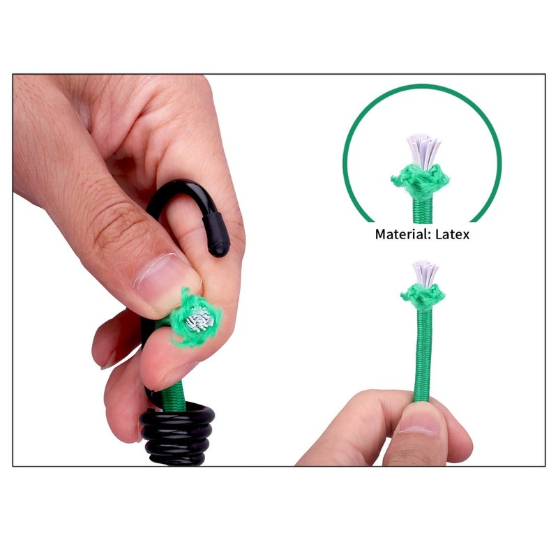 iwobi 12 Pcs Elastic Straps with Spiral Hook,Bungee Hook Ties,Tarpaulin