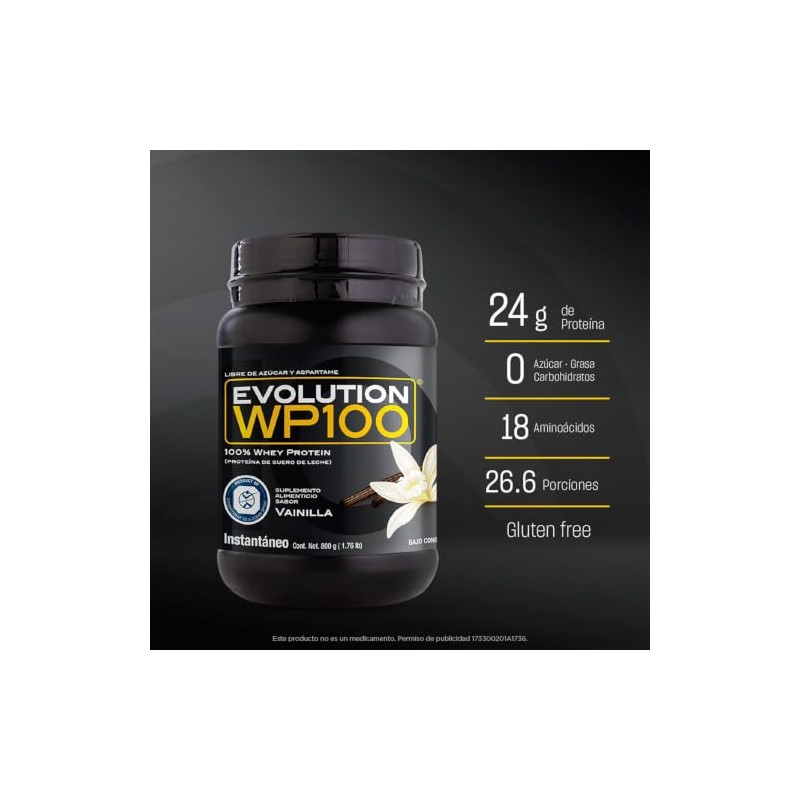 Evolution Wp100 Proteína Aislada Suero Sabor Vainilla 800g Polvo 0carb