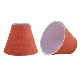 Aspen Creative 51044-2,Hardback Empire Transitional Clip-On Chandelier Shade/Brick Red Burlap Textured Fabric. 3"Top x 6"Bottom x 5"Slant.Set Of 2.