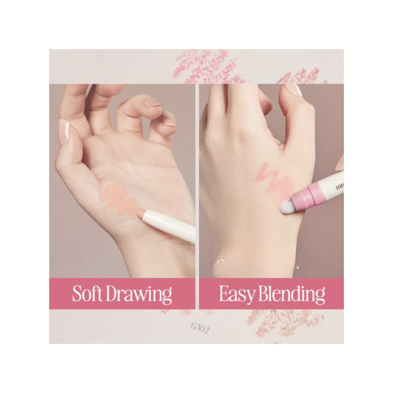 CLIO Soft Blending Shadow Stick 1.4g [Shimmer/Matte/Glitter], Color:S101. Fallin Peony