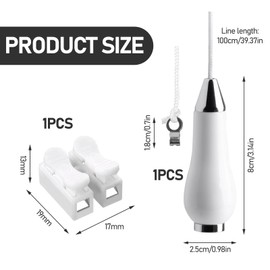 REBUCINA Bathroom Light Pull Cord Handle,Light Pull Handle,Ceramic Bathroom Light Pull Cord with 1 Piece Terminal Und 150cm Rope,For Bathroom Toilet Light Ceiling Light Fan Switch