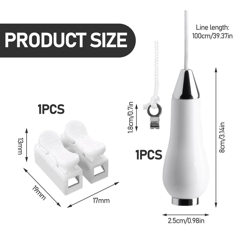 REBUCINA Bathroom Light Pull Cord Handle,Light Pull Handle,Ceramic Bathroom Light