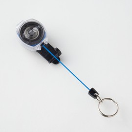 KEY-BAK Sidekick Comfort Clip Key Reel, Clear Body, 23.6 inches (60 cm) Kevlar Cord, Blue