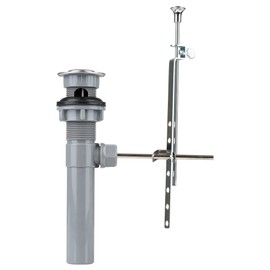 Dura Faucet DF-PU201-CP RV Bathroom Sink Drain Pop-Up with Overflow and Lift Rod Assembly (Chrome)