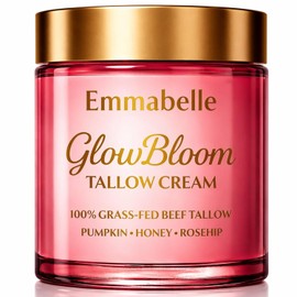 Emmabelle Beef Tallow for face Whipped-Texture 100% Grass-Fed beef Tallow balm with Pumpkin Seed Oil, Honey, Rosehip & Mild Vanilla | Deep Hydration for Dry & Sensitive Skin. Free spatula. 4oz