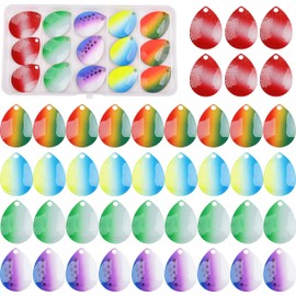 Colorado Blades Fishing Spinner Blades Lures Making Kit- 60pcs Fishing Blades DIY Lure Making Supplies Spinners Walleye Rigs Mixed Colors Easy Spin Spinner Bait Trout Salmon Bass Fishing