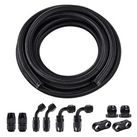 EVIL ENERGY 12AN Fuel Line Kit, 12AN Hose Braided Fuel Line Hose Fitting Kit CPE Fuel Hose 10FT