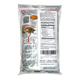 Kombu Dashi Powder with No MSG (Vegetarian Soup Stock) [English instructions on the back] 1.48 oz (2 Pack)