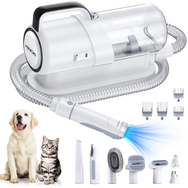 Pro pet Grooming kit，Pet Grooming Vacuum Picks Up 99% Pet Hair,7 Proven Grooming Tools, 2.3L Capacity Pet Hair Dust Cup