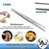 5 Inch Professional Culinary Stainless Steel Precision Tongs with Serrated