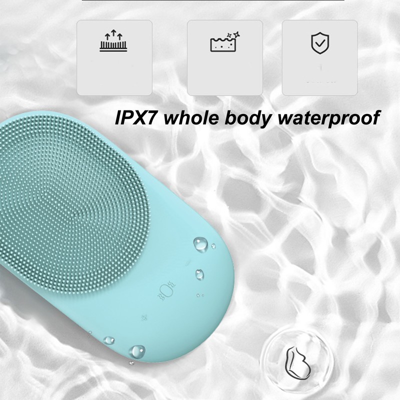 2 in 1 Electric Face Cleansing Brush Silicone Sonic Vibration