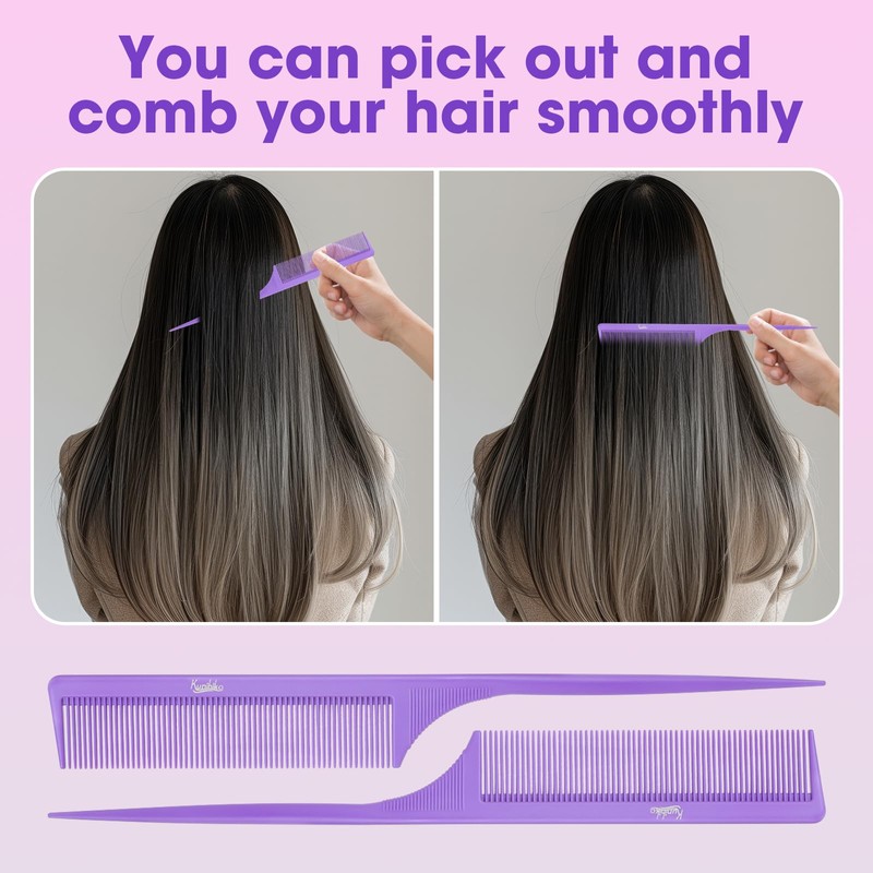 Rat Tail Comb Parting Comb：2Pcs Rat Tail Combs for Women，Fine