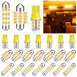 Tallew 24 Pieces Dome Light LED Car Bulb Kit Set T10 31 mm 42 mm LED Festoon Bulbs Interior Replacement for Car Map Door Courtesy(Yellow)