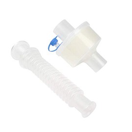 Dynarex Resp-02 HMEF 1000 Heat Moisture Exchanger with B/v Filter, Co2 Port, and Flex Tube, Clear, 30 Count