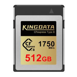 KINGDATA 512GB CFexpress Type B Memory Card, Up to 1750MB/s Read, RAW 8K Video and Photo, CF Express Memory Cards for Cameras