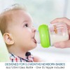 Matyz 1-Pack Glass Baby Breastfeeding Bottle with Cap (Green, 4Oz)