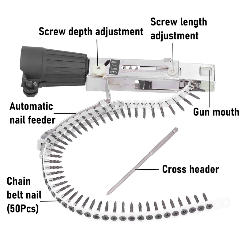Nail Gun Adapter Kit Automatic Electric Drill Chain Nailing Woodworking