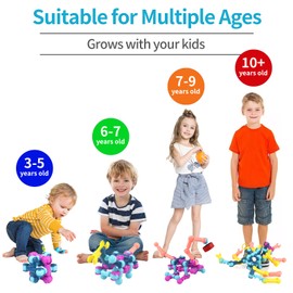 OUWEWIN STEM Building Toys for Kids Ages 4 5 6 7 8, 101Pcs Building Blocks STEM Kit Multi-functional Skeleton Joint Splicing Stem Toys for Ages 4 5 6 7 8 9 Year Old Birthday Gifts