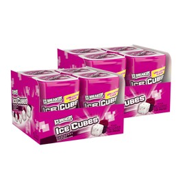 ICE BREAKERS ICE CUBES Raspberry Sorbet Chewing Gum (Sugar Free, 40-Count Pieces, Pack of 8)