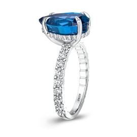 RODIFFY Radiant Cut Promise Ring for Women, Engagement Rings for her, 18K White Gold Plated Silver Ring, 6, Metal, Cubic Zirconia