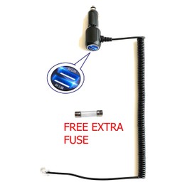 DCPOWER Coiled/Curled Power Cord Compatible Replacement for UNIDEN DFR8, DFR9 Radar Detector