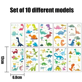Dinosaur Tattoos for Children, 10 Dinosaur Children's Tattoos for Boys, Dinosaur Stickers, Dinosaur Toy, Dinosaur Stickers, Dinosaur Birthday Decorations