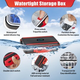 THKFISH 248pcs Fishing Accessories Kit，Fishing Tackle Box with Tackle Included Including Jig Hooks, Bullet Bass Casting Sinker Weights, Fishing Swivels Snaps, Sinker Slides, Perfect Fishing Gear