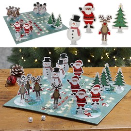 Board Game Xmas │ Colourful 30 x 1 cm Paper ABS │ Playing Field Instructions Dice Toy Figures