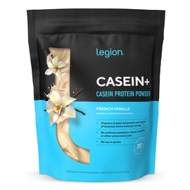 LEGION Casein Protein Powder (French Vanilla) - Slow-Release Micellar Casein Protein Powder - Non-GMO, Gluten-Free & Naturally Sweetened Powder from Grass-Fed Cows (25 Servings)