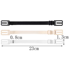 nuoshen 6 pcs Bra Strap Clips Set, 3 pcs Bra Straps Holder and 3 pcs Bra Clips for Full Cup Size(Black, White, Beige)