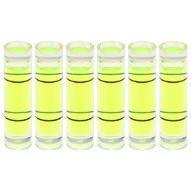 HARFINGTON 6pcs Small Cylindrical Bubble Level Vials 6.5x25.5mm PMMA Mini Horizontal Bubble Spirit Level Measuring Layout Tools for RV TV Picture Frame Hanging Tool Leveler