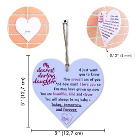 CARISPIBET Dearest darling daughter cute signs inspiring and motivational decorative sign home signs house decoration gifts wall art 5" x 5"