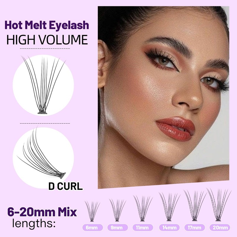Bodermincer 240pcs 10D D Curl Lashes Clusters Maquillaje Profesional Pestañas