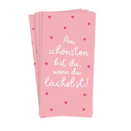 Grafik Werkstatt Taschentücher mit Spruch | Geschenkidee | 10 Stück | Am schönsten bist du, wenn du lächelst