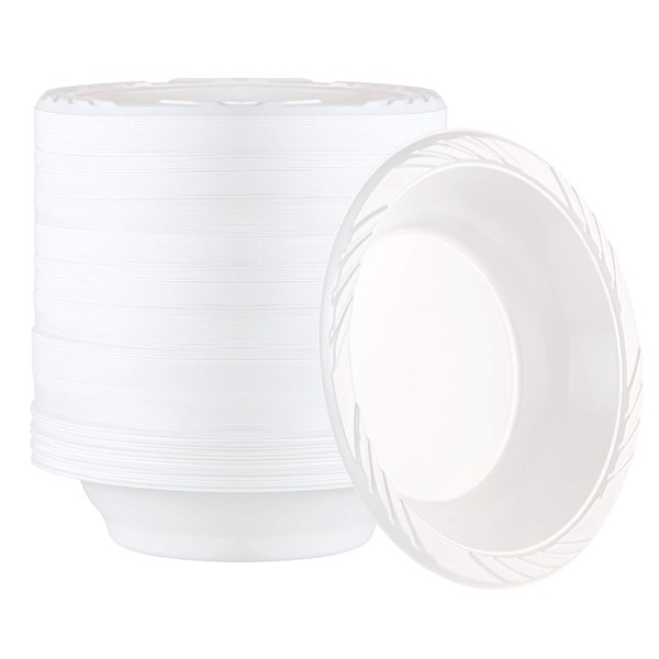 PLASTICPRO 200 Count Disposable 18 ounce White Plastic Soup Bowls